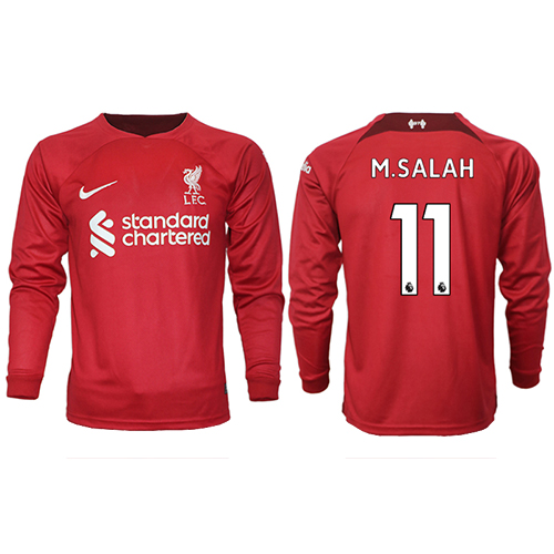 Fotbalové Dres Liverpool Mohamed Salah #11 Domácí 2022-23 Dlouhý Rukáv